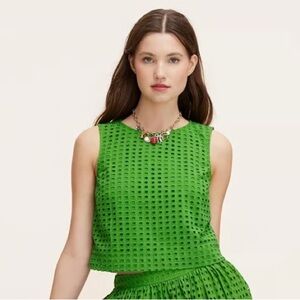 kate spade x Target Vibrant Green Eyelet Blouse XXL